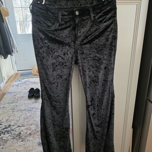 Wrangler Retro Velvet Stretch Flare Pant Black High Rise